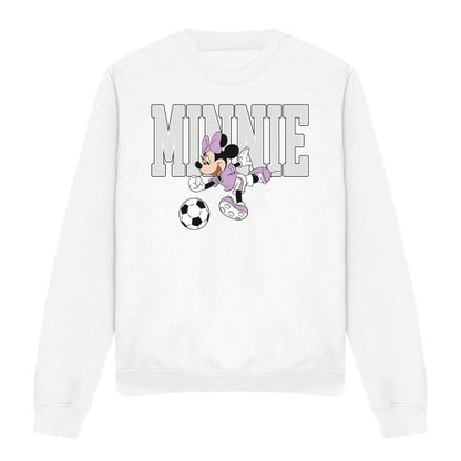 Front - Disney Unisex Adult Football Kick Minnie Mouse Sweatshirt
