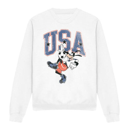 Front - Disney Unisex Adult Football USA Goofy Sweatshirt