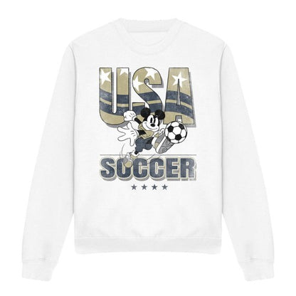 Front - Disney Unisex Adult USA Soccer Mickey Mouse Sweatshirt