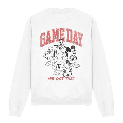 Front - Disney Unisex Adult Friends Game Day Mickey Sweatshirt