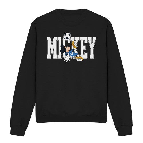 Front - Disney Unisex Adult Football Kick Mickey Mouse Sweatshirt