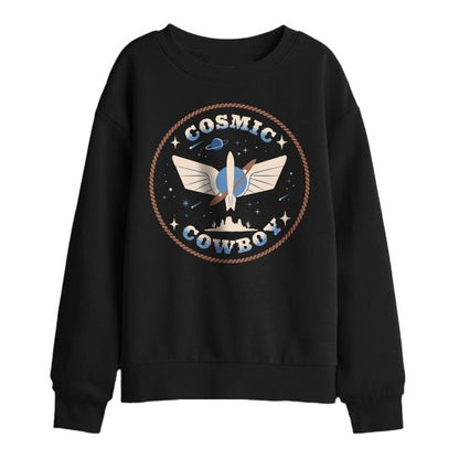 Front - Toy Story 5 Childrens/Kids Cosmic Cowboy Badge Sweatshirt