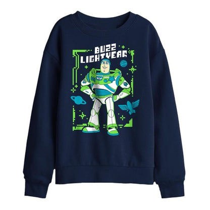 Front - Toy Story 5 Childrens/Kids Gaming Buzz Lightyear Sweatshirt