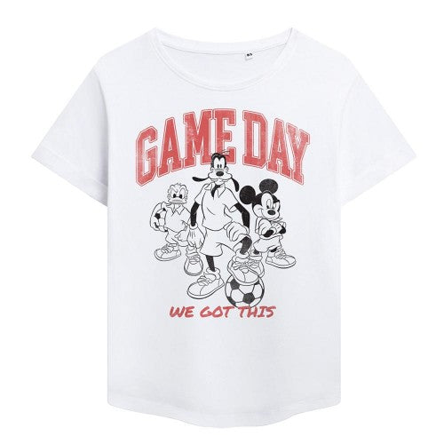 Front - Disney Womens/Ladies Friends Game Day Mickey Fashion T-Shirt