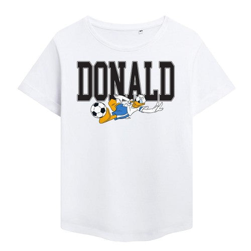 Front - Disney Womens/Ladies Football Kick Donald Duck Fashion T-Shirt