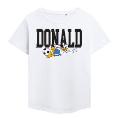 Front - Disney Womens/Ladies Football Kick Donald Duck Fashion T-Shirt