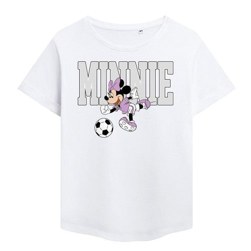 Front - Disney Womens/Ladies Football Kick Minnie Mouse Fashion T-Shirt