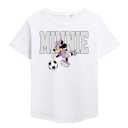 Front - Disney Womens/Ladies Football Kick Minnie Mouse Fashion T-Shirt