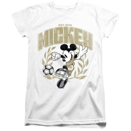 Front - Disney Womens/Ladies Mickey Mouse Laurel Football T-Shirt