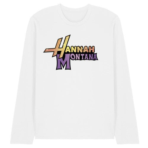 Front - Hannah Montana Unisex Adult Camp Rock Hannah Montana Logo Long-Sleeved T-Shirt