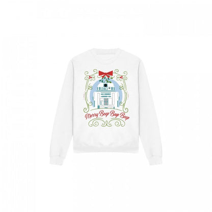 Front - Star Wars Unisex Adult Merry Beep Boop Beep R2-D2 Christmas Sweatshirt