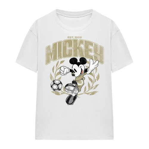 Front - Disney Womens/Ladies Mickey Mouse Laurel Football T-Shirt