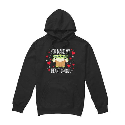 Front - Star Wars Unisex Adult You Make My Heart Grogu Hoodie