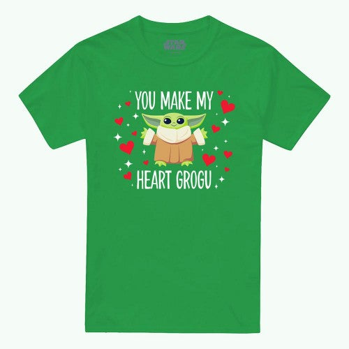 Front - Star Wars Unisex Adult Grogu Ringspun Cotton T-Shirt