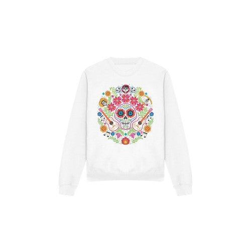 Front - Coco Unisex Adult Day Of The Dead Ernesto Miguel Hector Patch Sweatshirt