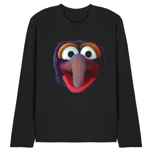 Front - The Muppets Unisex Adult Gonzo Character Face Long-Sleeved T-Shirt