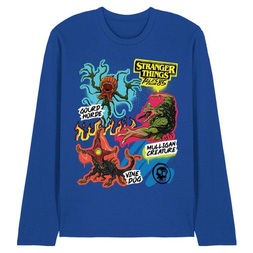 Front - Stranger Things: Tales from ´85 Unisex Adult Monsters Scrapbook Long-Sleeved T-Shirt
