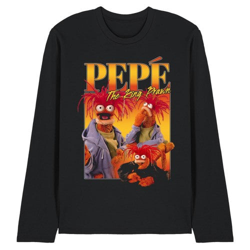 Front - The Muppets Unisex Adult Pepe Homage Long-Sleeved T-Shirt