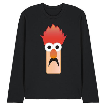 Front - The Muppets Unisex Adult Beaker Face Long-Sleeved T-Shirt