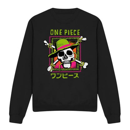 Front - One Piece Unisex Adult Jolly Roger Midweight Sweatshirt