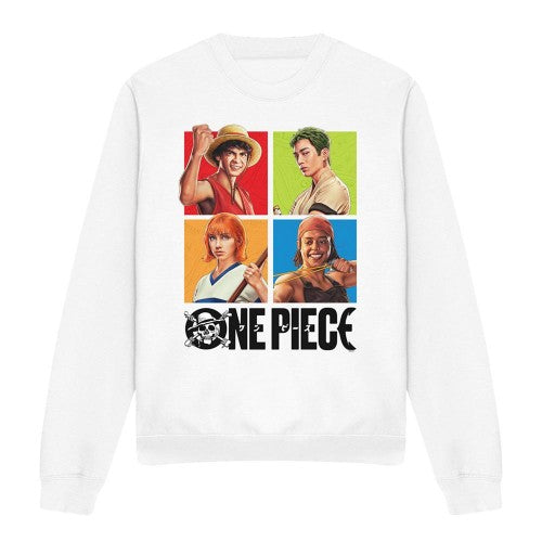 Front - One Piece Unisex Adult Character Boxes Long-Sleeved Sweatshirt