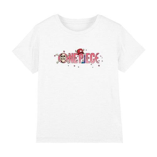 Front - One Piece Childrens/Kids Chopper Sakura Cherry Blossom Logo T-Shirt
