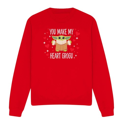 Front - Star Wars Unisex Adult You Make My Heart Grogu Sweatshirt