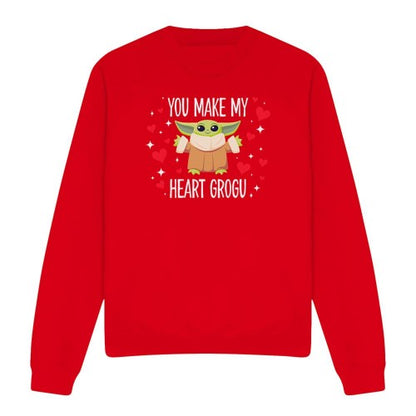 Front - Star Wars Unisex Adult You Make My Heart Grogu Sweatshirt