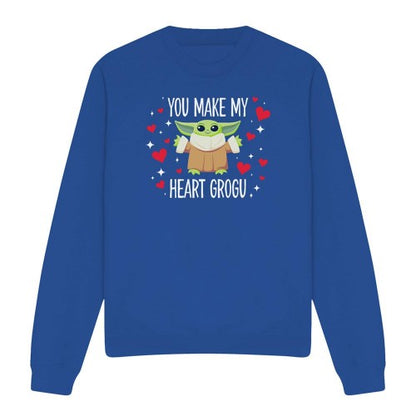 Front - Star Wars: The Mandalorian Unisex Adult You Make My Heart Grogu Sweatshirt
