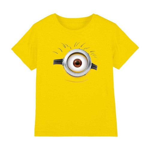 Front - Minions Childrens/Kids Face Ringspun Cotton T-Shirt