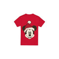 Front - Disney Mens Mickey Mouse Santa Face T-Shirt