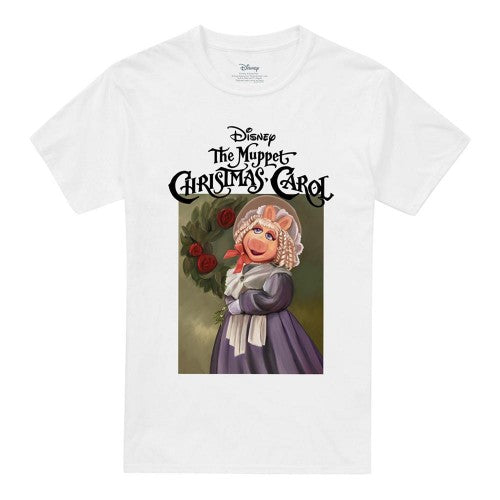 Front - The Muppets Christmas Carol Unisex Adult Miss Piggy Ringspun Cotton T-Shirt