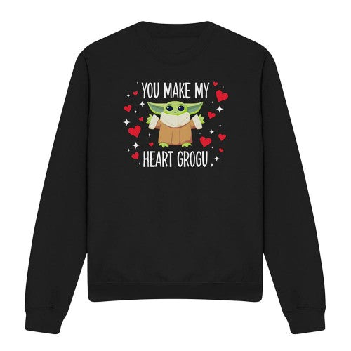 Front - Star Wars: The Mandalorian Unisex Adult You Make My Heart Grogu Sweatshirt