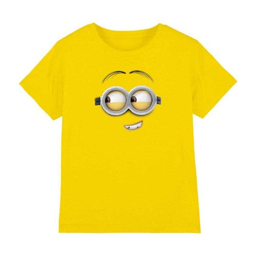 Front - Minions Childrens/Kids Face Ringspun Cotton Breathable T-Shirt