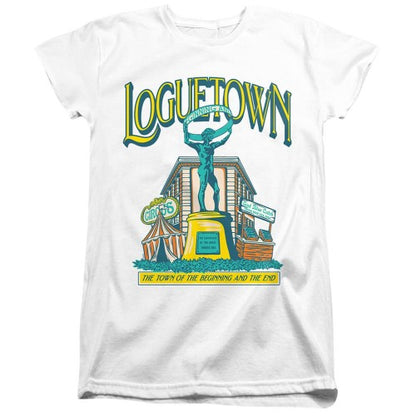 Front - One Piece Womens/Ladies Loguetown Market Fitted T-Shirt