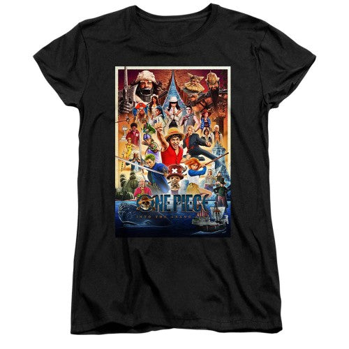 Front - One Piece Womens/Ladies Season 2 Poster Ringspun Cotton Fitted T-Shirt