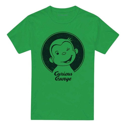 Front - Curious George Unisex Adult Wink T-Shirt