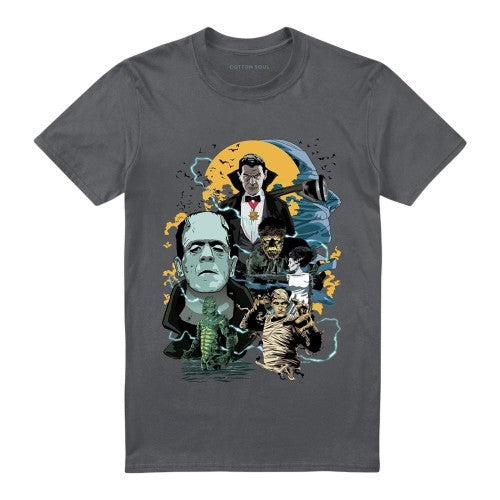 Front - Universal Monsters Unisex Adult Monster Mash Ringspun Cotton Midweight T-Shirt