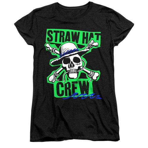 Front - One Piece Womens/Ladies Straw Hat Fitted T-Shirt