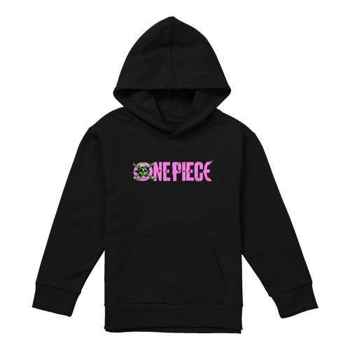 Front - One Piece Childrens/Kids Jolly Roger Pullover Hoodie