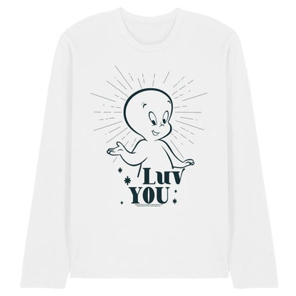 Front - Casper Unisex Adult Long-Sleeved Valentine`s Day T-Shirt