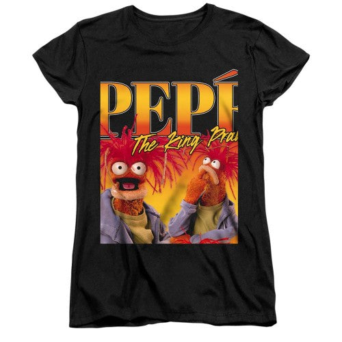 Front - The Muppets Womens/Ladies Pepe Homage Fitted T-Shirt