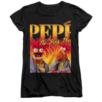 Front - The Muppets Womens/Ladies Pepe Homage Fitted T-Shirt
