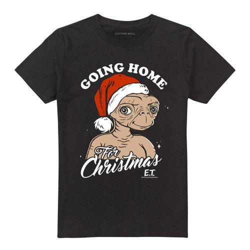 Front - E.T Unisex Adult Home For Christmas Ringspun Cotton T-Shirt