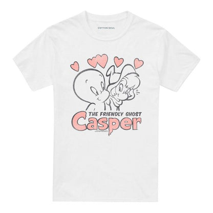 Front - Casper The Friendly Ghost Unisex Adult Love Ringspun Cotton T-Shirt