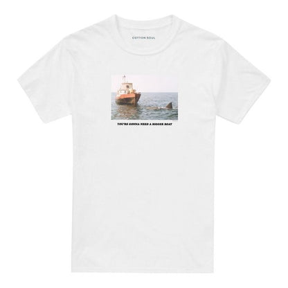 Front - Jaws Unisex Adult Bigger Boat Ringspun Cotton T-Shirt