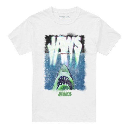 Front - Jaws Unisex Adult Ringspun Cotton Acid Wash 50th T-Shirt