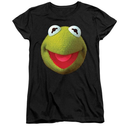 Front - The Muppets Womens/Ladies Kermit Face Ringspun Cotton Fitted T-Shirt