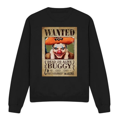 Front - One Piece Unisex Adult Buggy the Clown Long-Sleeved Sweatshirt