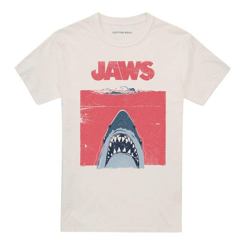Front - Jaws Unisex Adult Poster 50th T-Shirt